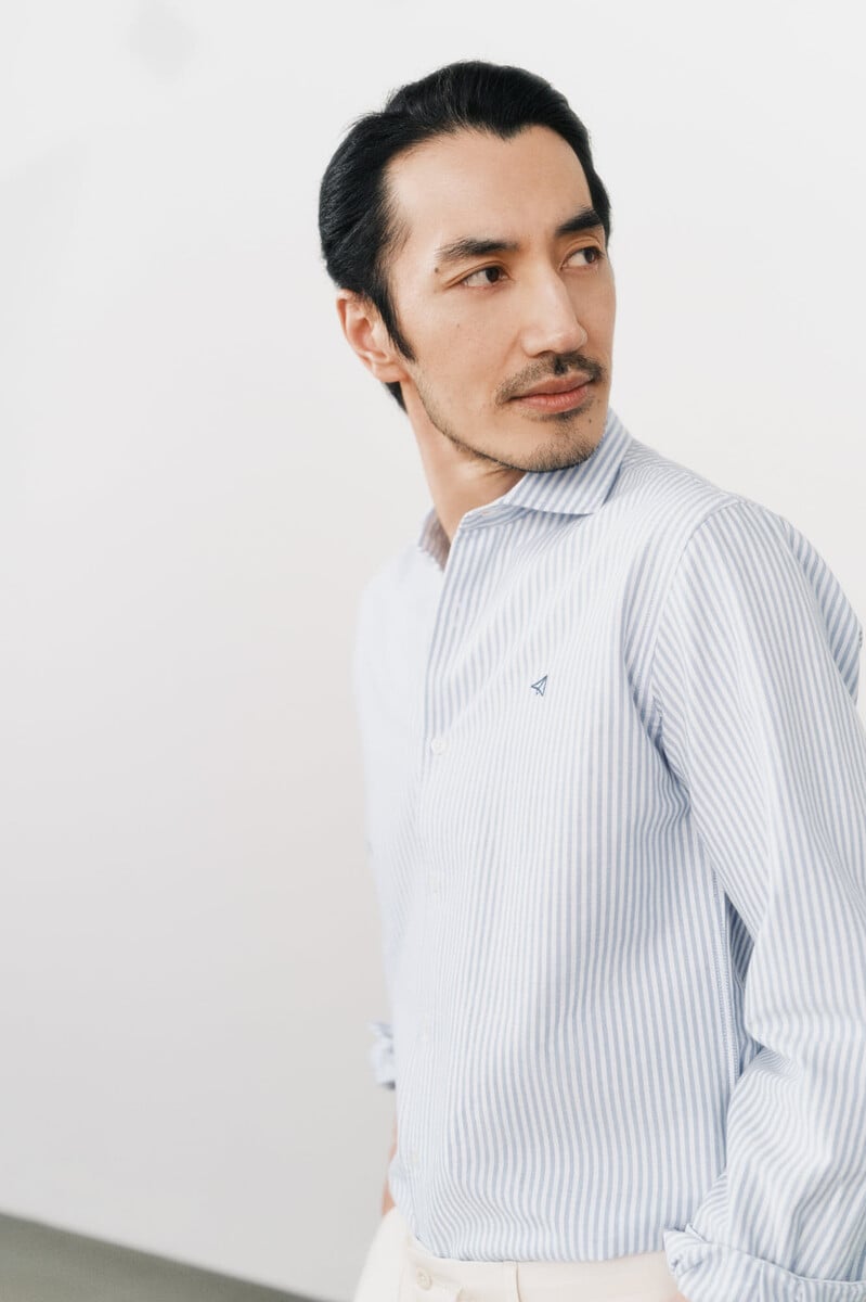 Cortefiel Camisa oxford raya candela manga larga Liquidación