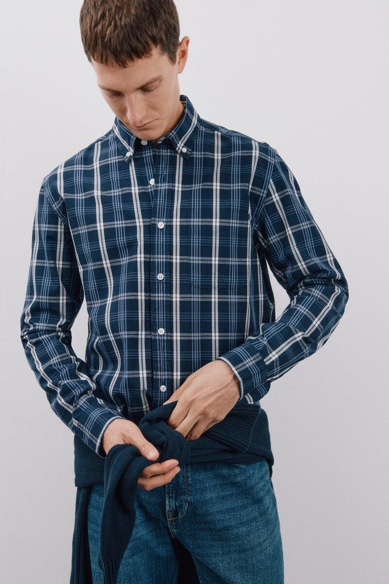 Cortefiel Camisa popelín cuadros