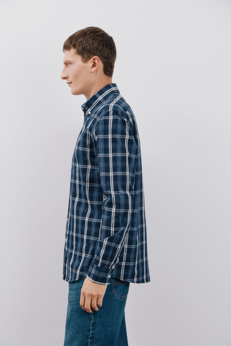 Cortefiel Camisa popelín cuadros Descuentos del mes