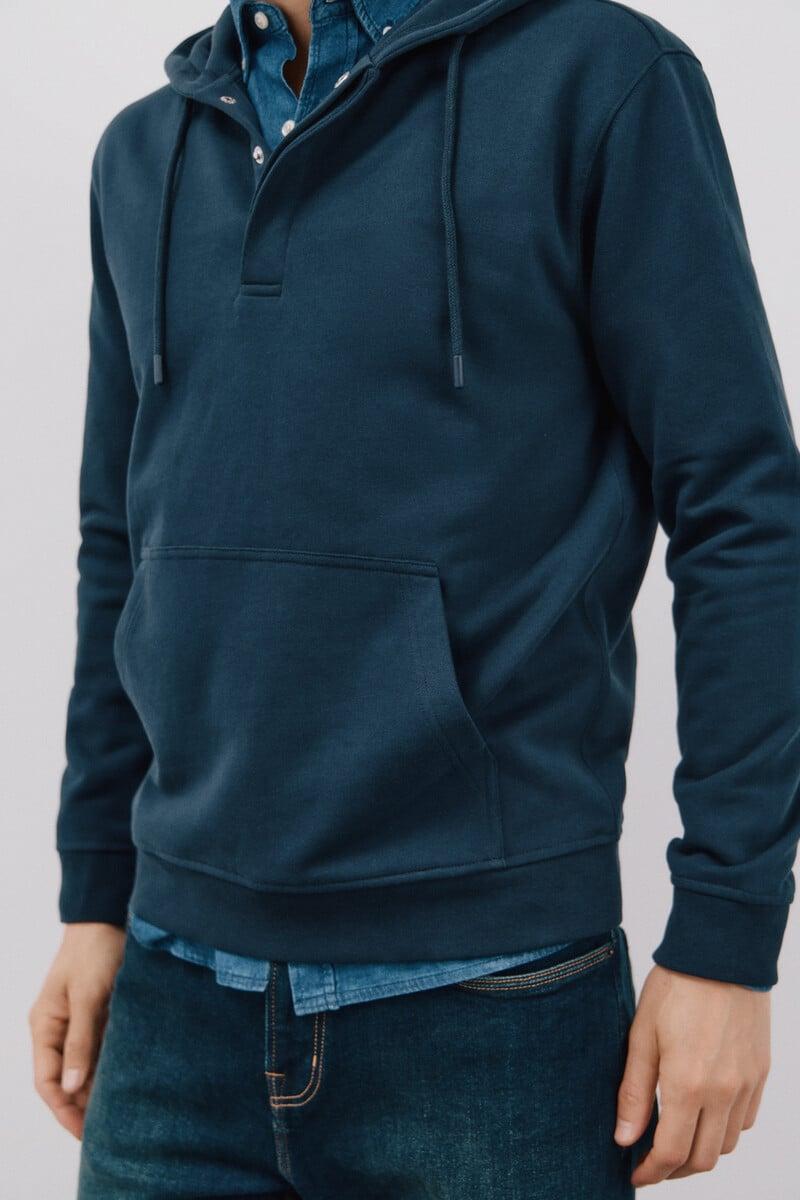 Cortefiel Sudadera capucha con botones Descuento por venta flash