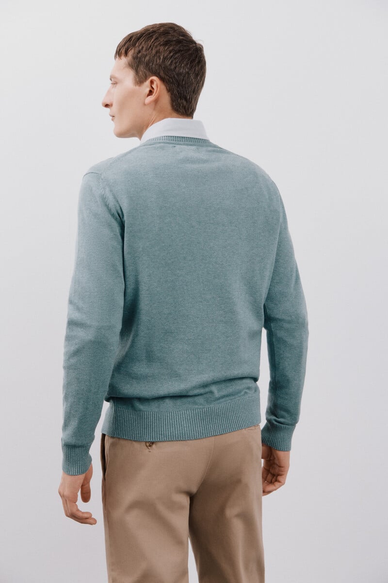 Cortefiel Jersey algodón cuello pico básico Outlet online