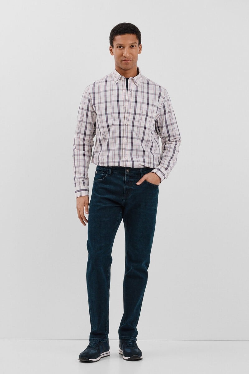 Cortefiel Camisa popelín cuadros Gran oferta