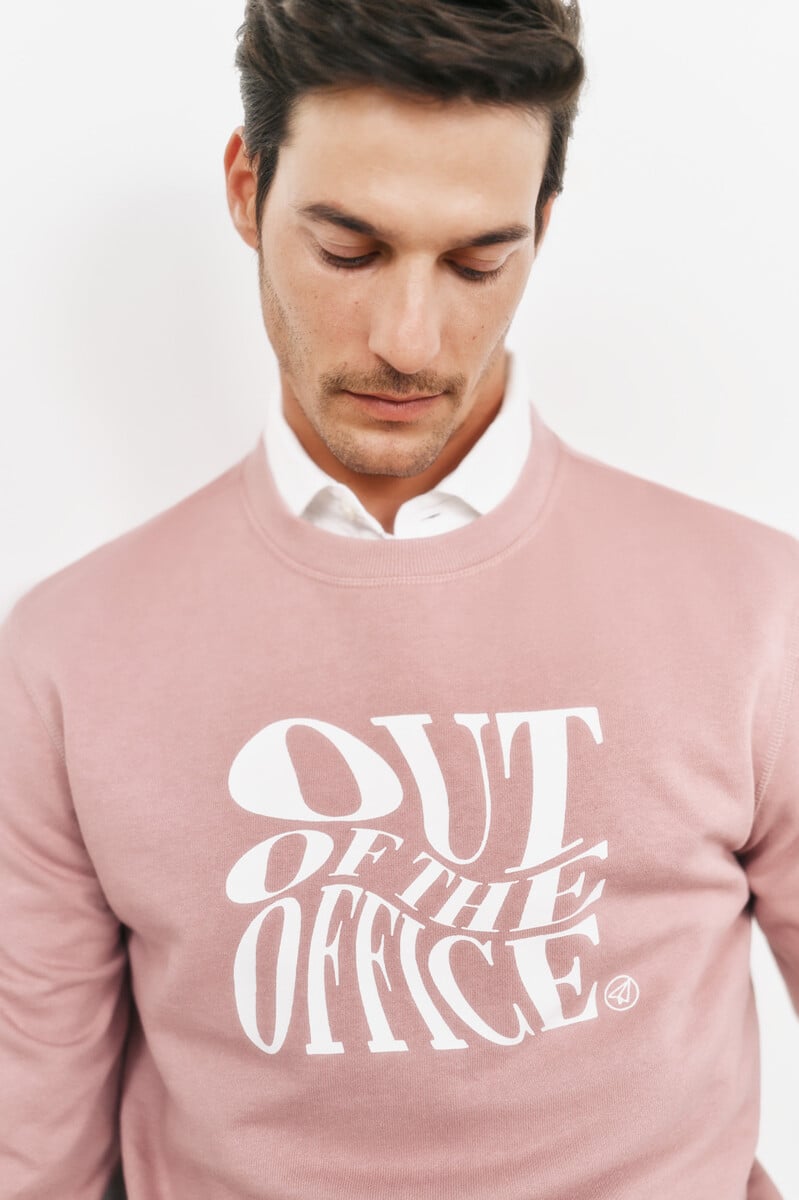 Cortefiel Sudadera cuello redondo con logo Descuento