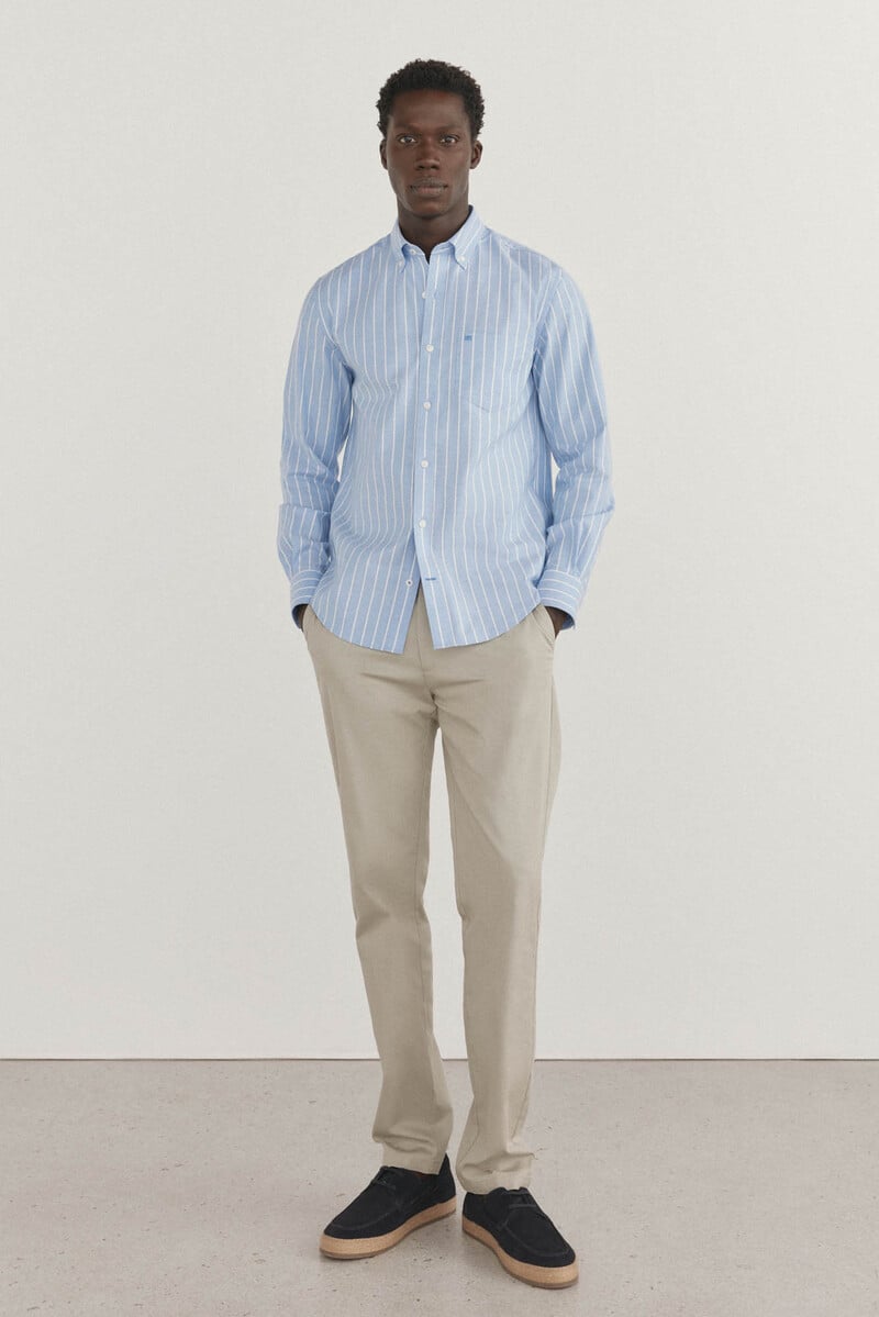 Cortefiel Camisa non iron oxford rayas Último día