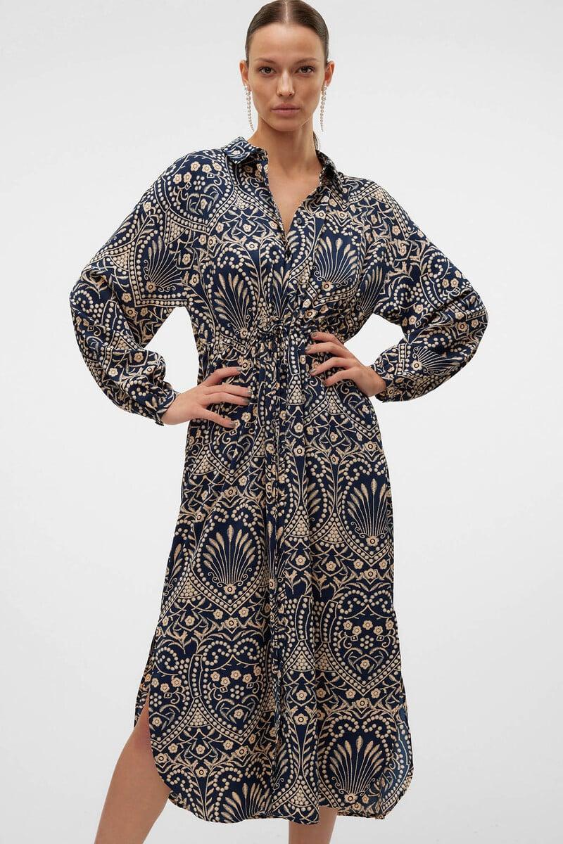 Cortefiel Vestido midi estampado Descuento por venta flash