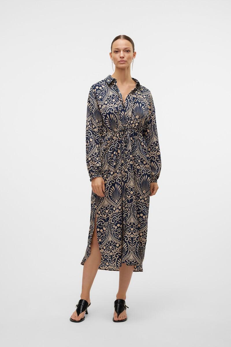 Cortefiel Vestido midi estampado Descuento por venta flash