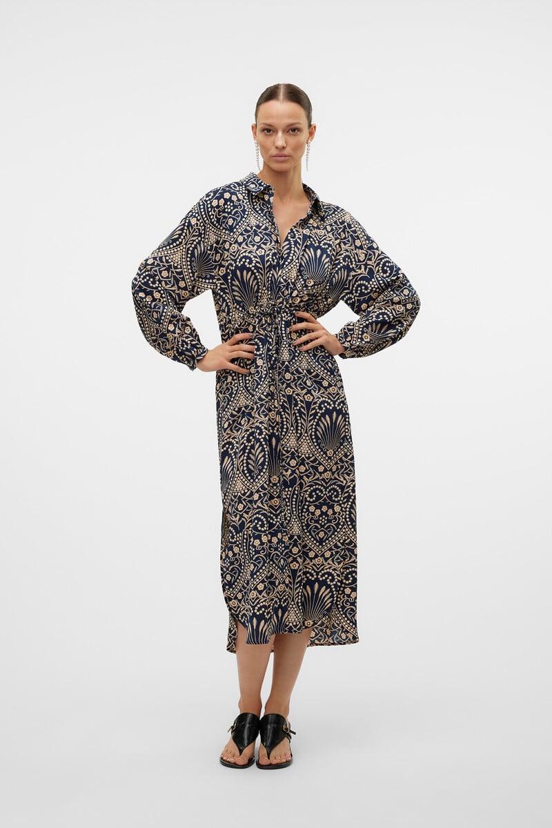 Cortefiel Vestido midi estampado Descuento por venta flash