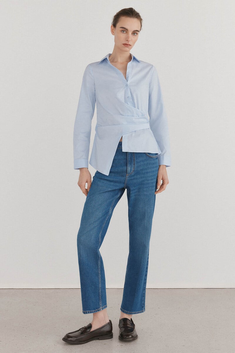 Cortefiel Camisa de cuello solapa con escote pico En línea
