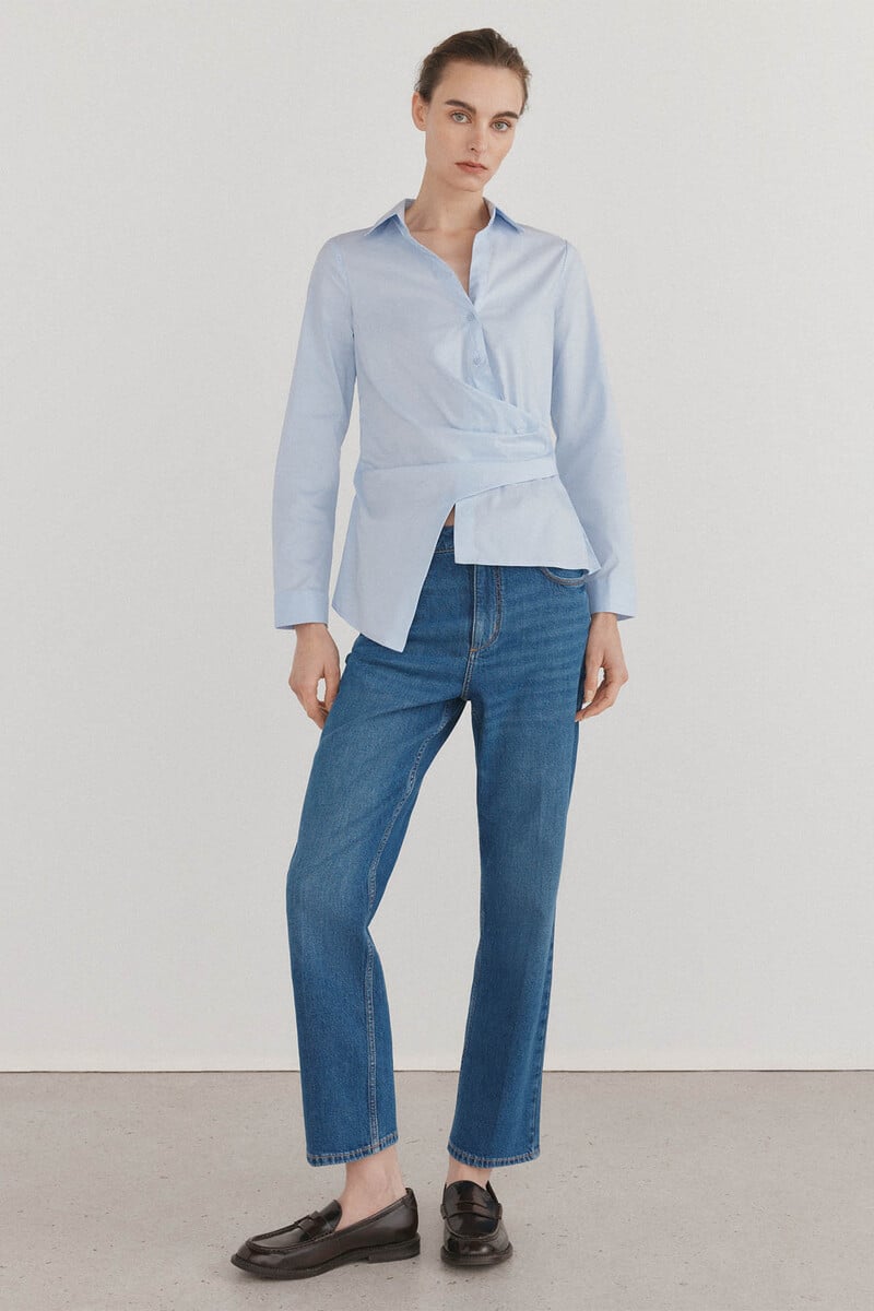 Cortefiel Camisa de cuello solapa con escote pico En línea