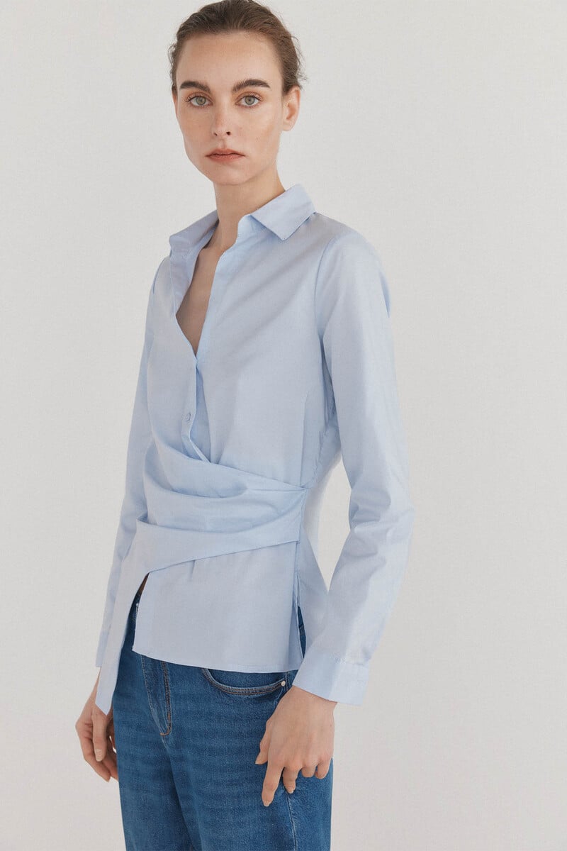 Cortefiel Camisa de cuello solapa con escote pico En línea