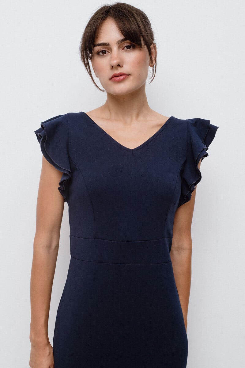 Cortefiel Vestido corto manga volante Últimos 3 días