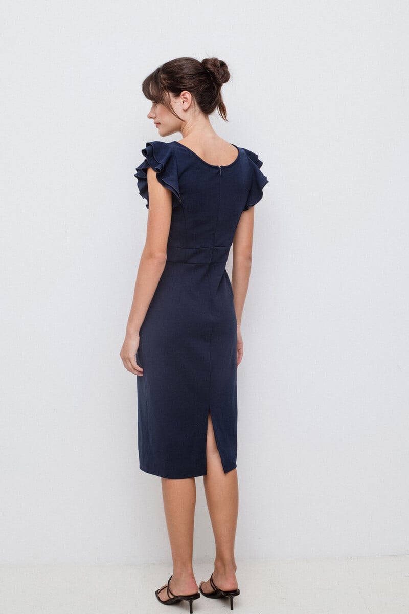 Cortefiel Vestido corto manga volante Últimos 3 días