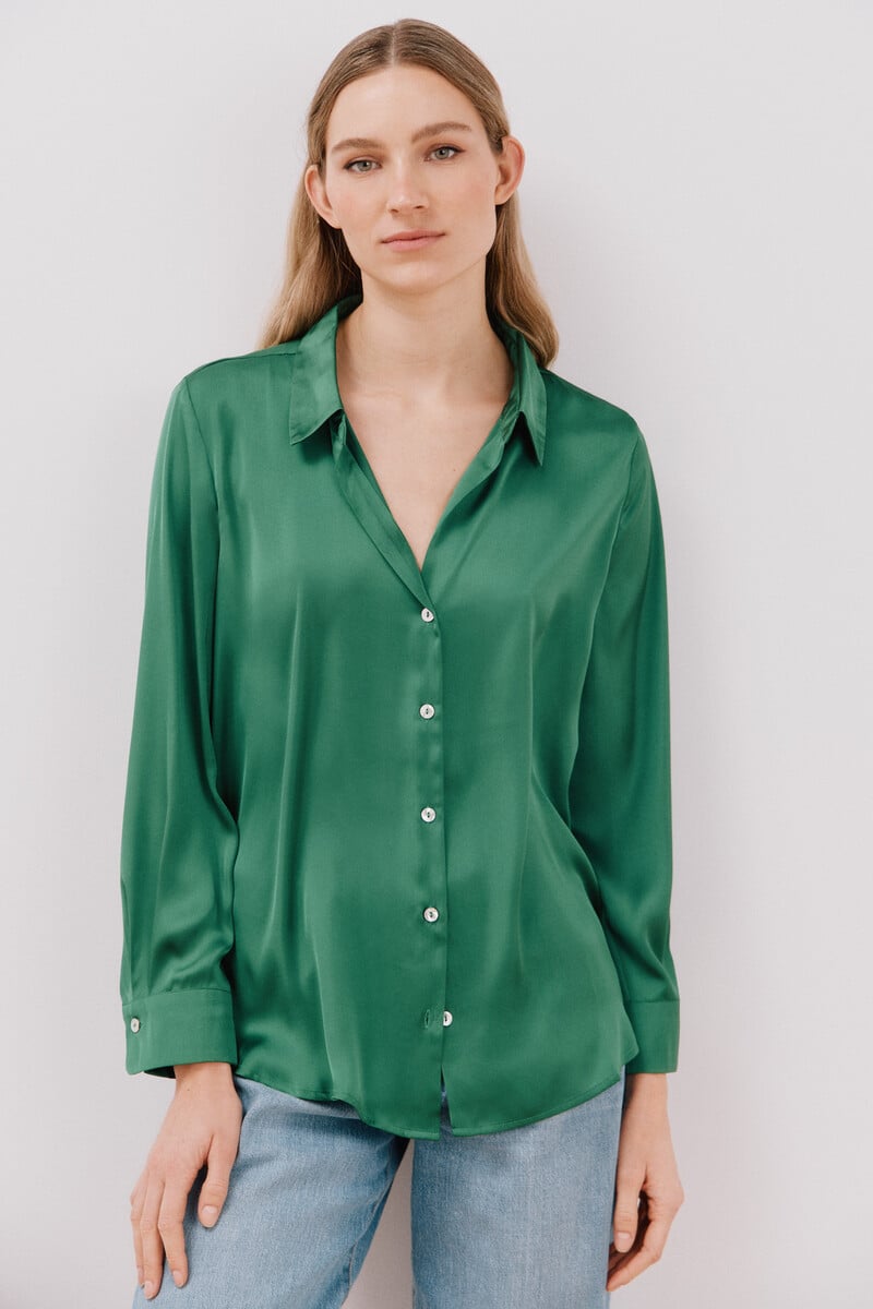 Cortefiel Blusa satinada manga larga Últimos 2 días