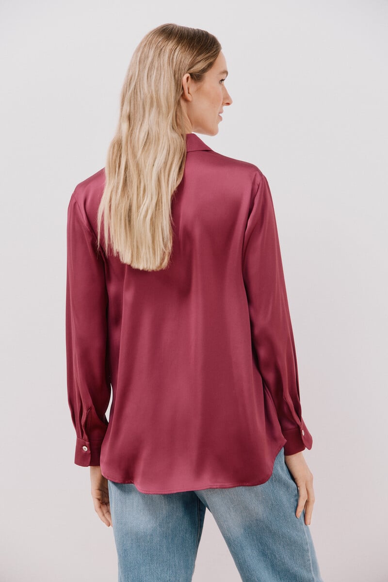 Cortefiel Blusa satinada manga larga Promoción por tiempo limitado