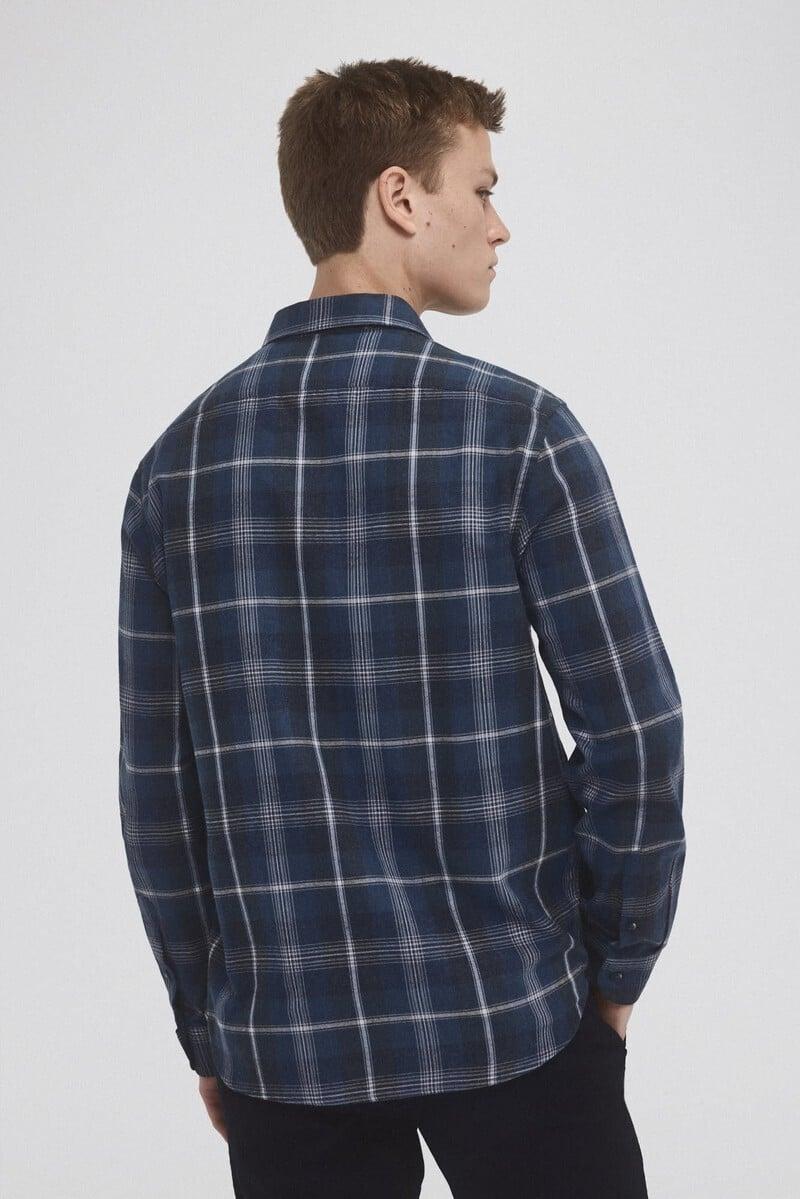 Cortefiel Camisa twill cuadros cashmere touch Tienda de fábrica