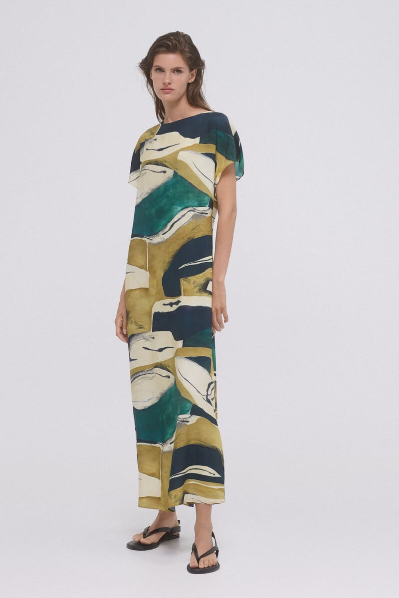 Cortefiel Vestido tunica estampado