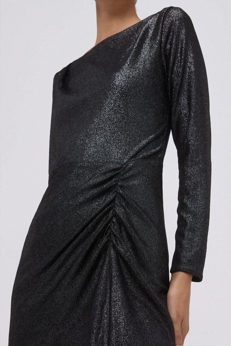 Cortefiel Vestido plateado de punto Descuentos del mes