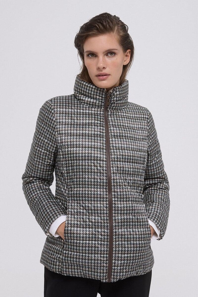 Cortefiel Chaqueta acolchada reversible estampada