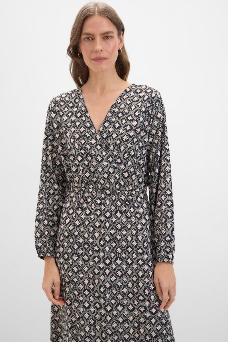 Cortefiel Vestido largo estampado geométrico ÚLTIMAS EDICIONES