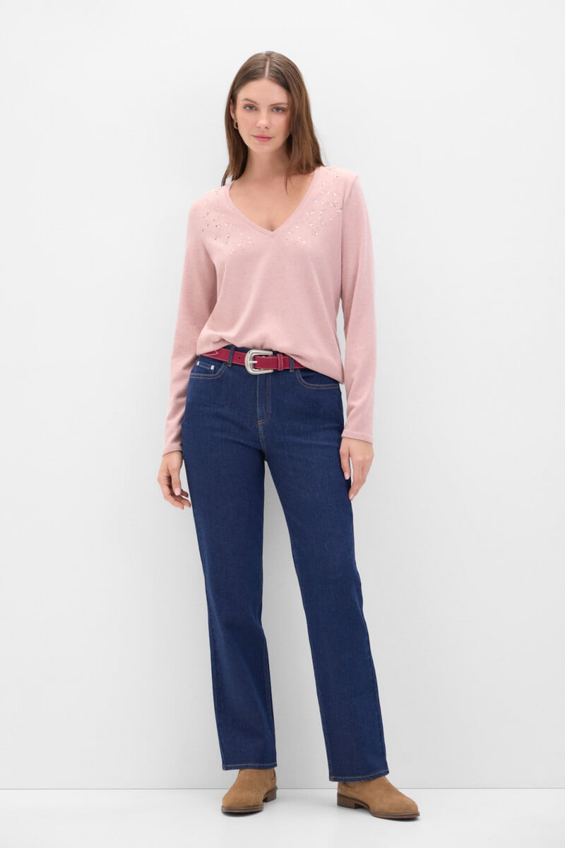 Cortefiel Camiseta tacto suave strass Precio de fábrica