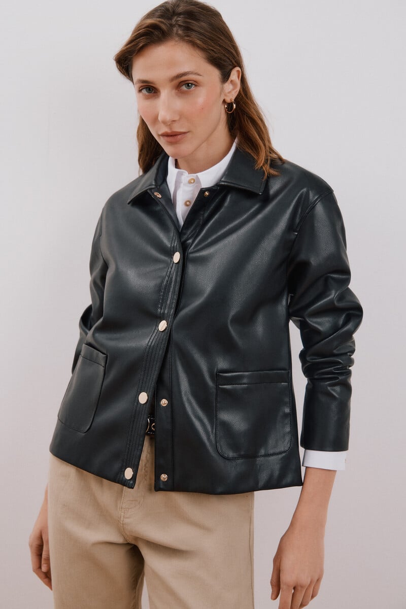Cortefiel Chaqueta efecto piel Grandes ahorros