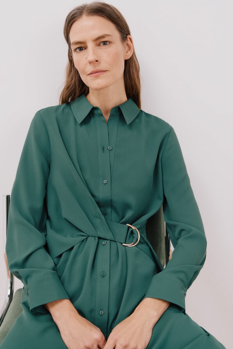 Cortefiel Vestido camisero fluido En línea