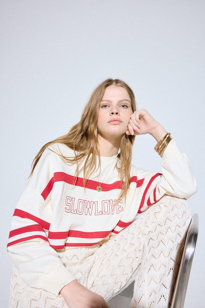 Cortefiel Sudadera logo oversize Venta caliente