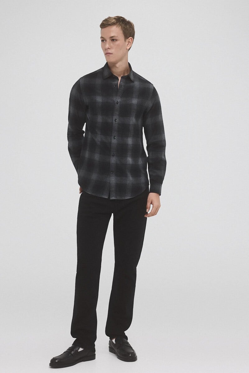 Cortefiel Camisa twill cuadros cashmere touch Envío gratis