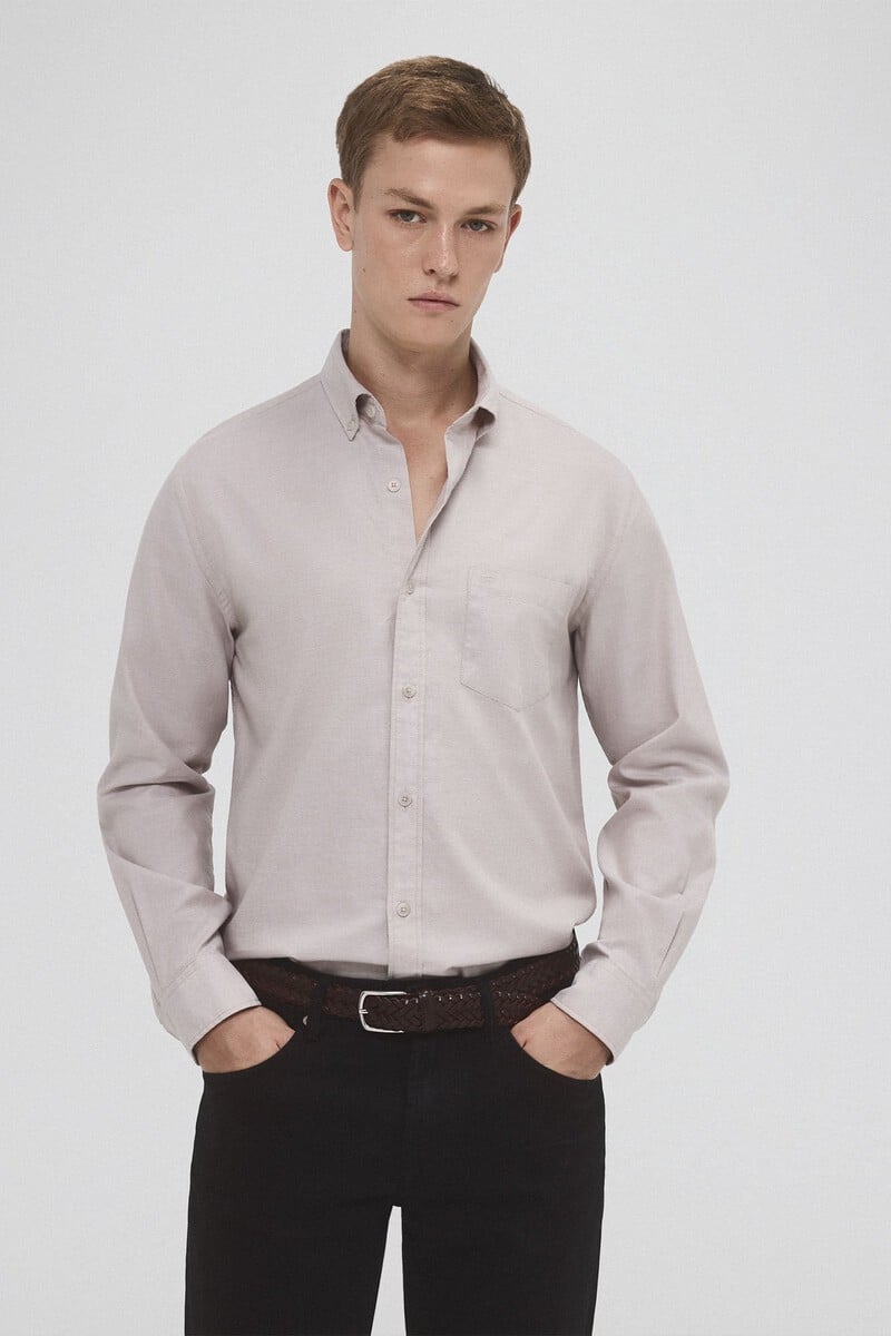 Cortefiel Camisa gabardina lisa Oferta especial