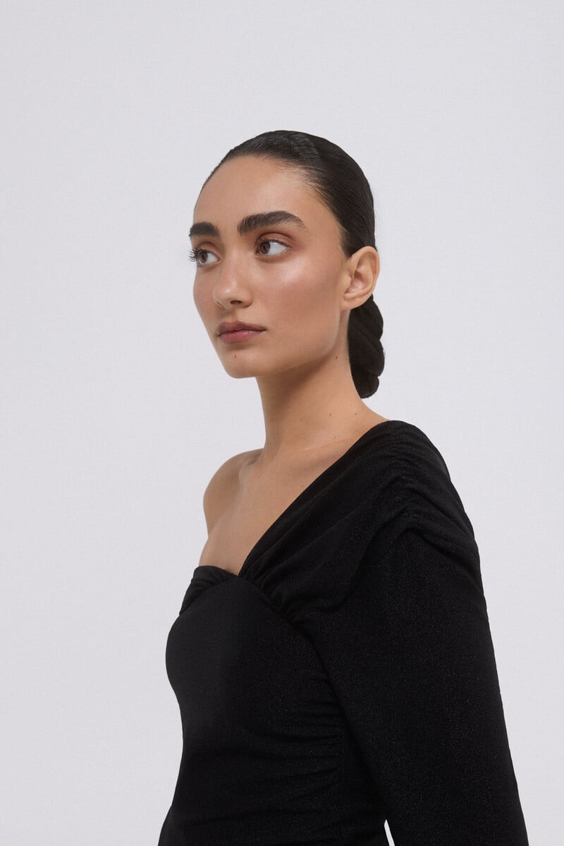 Cortefiel Camiseta lurex frunces ÚLTIMAS EDICIONES