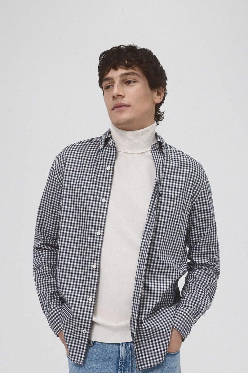 Cortefiel Camisa non iron cuadros twill Precio de fábrica