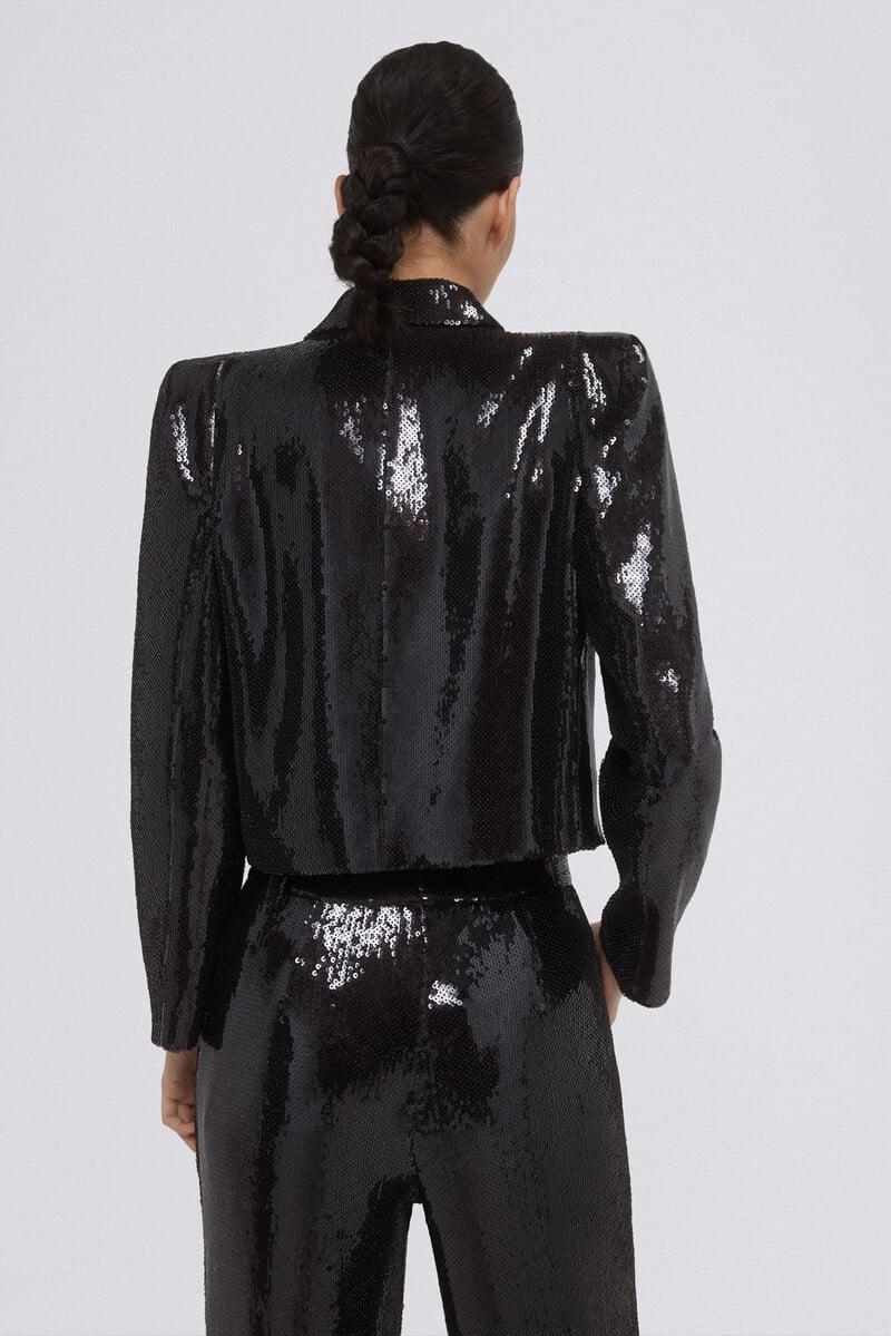 Cortefiel Blazer corta lentejuelas Liquidación