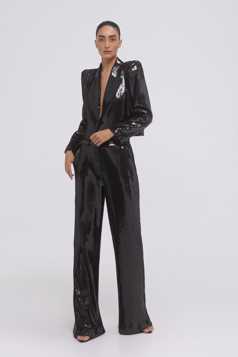 Cortefiel Blazer corta lentejuelas Liquidación