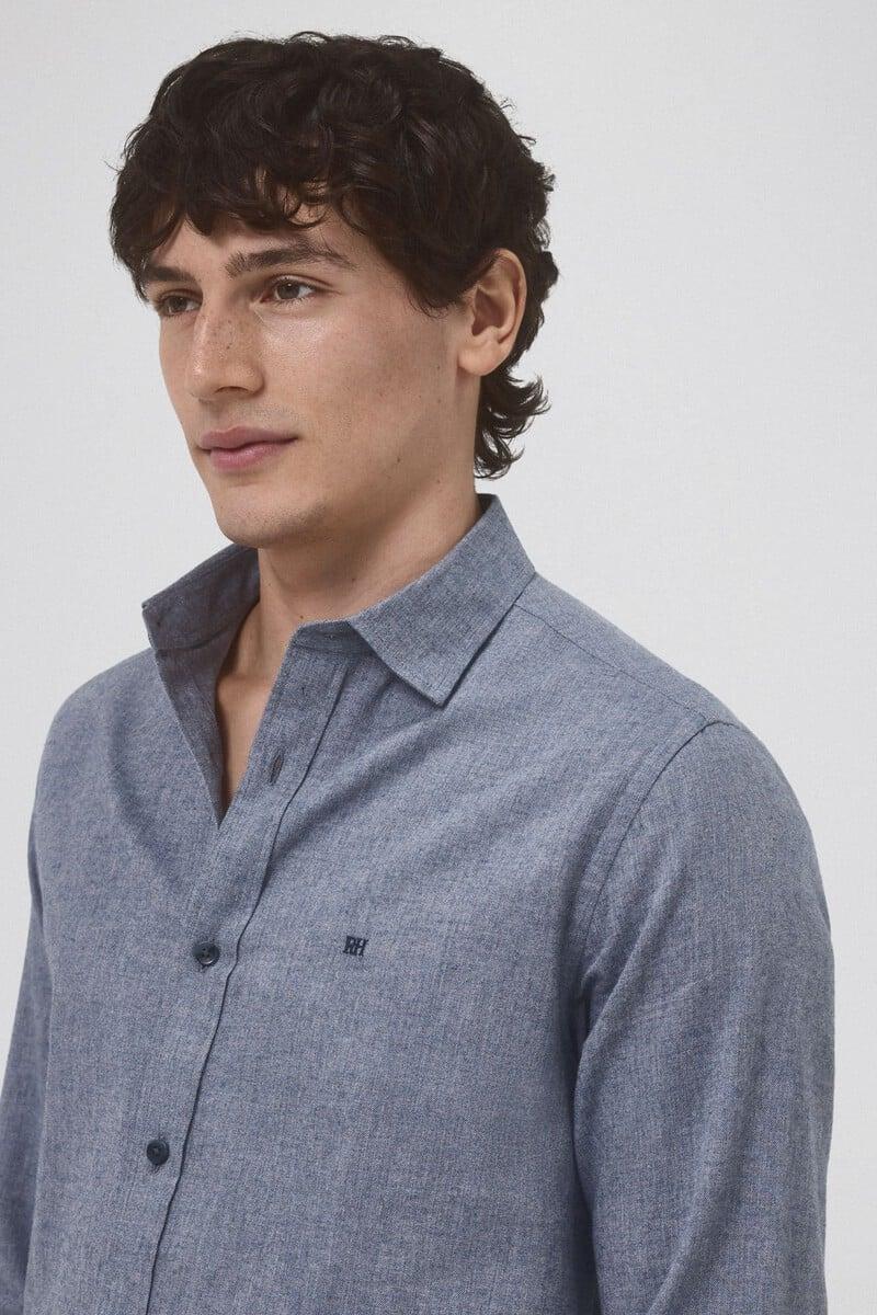 Cortefiel Camisa twill lisa cashmere touch Libre de impuestos