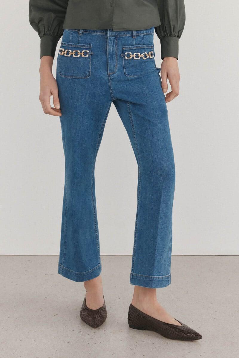 Cortefiel Jeans flare cropped Rebajas de fin de temporada