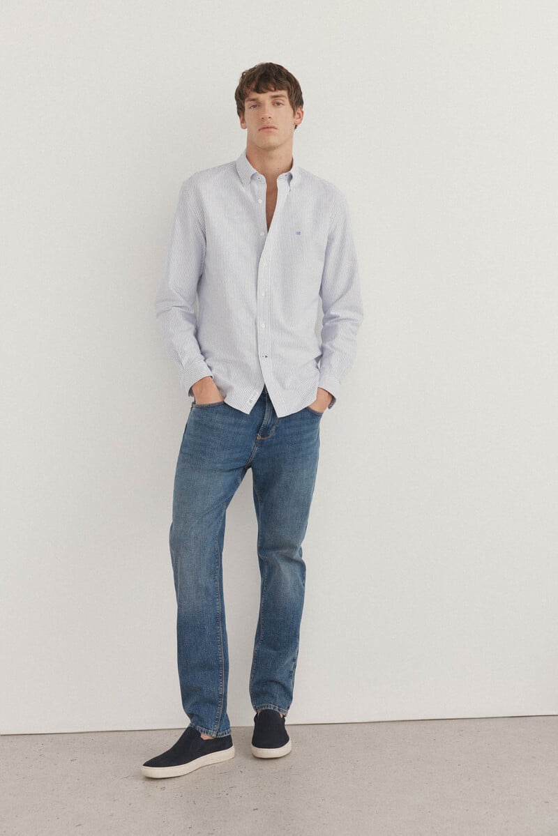 Cortefiel Camisa iconic oxford rayas En línea