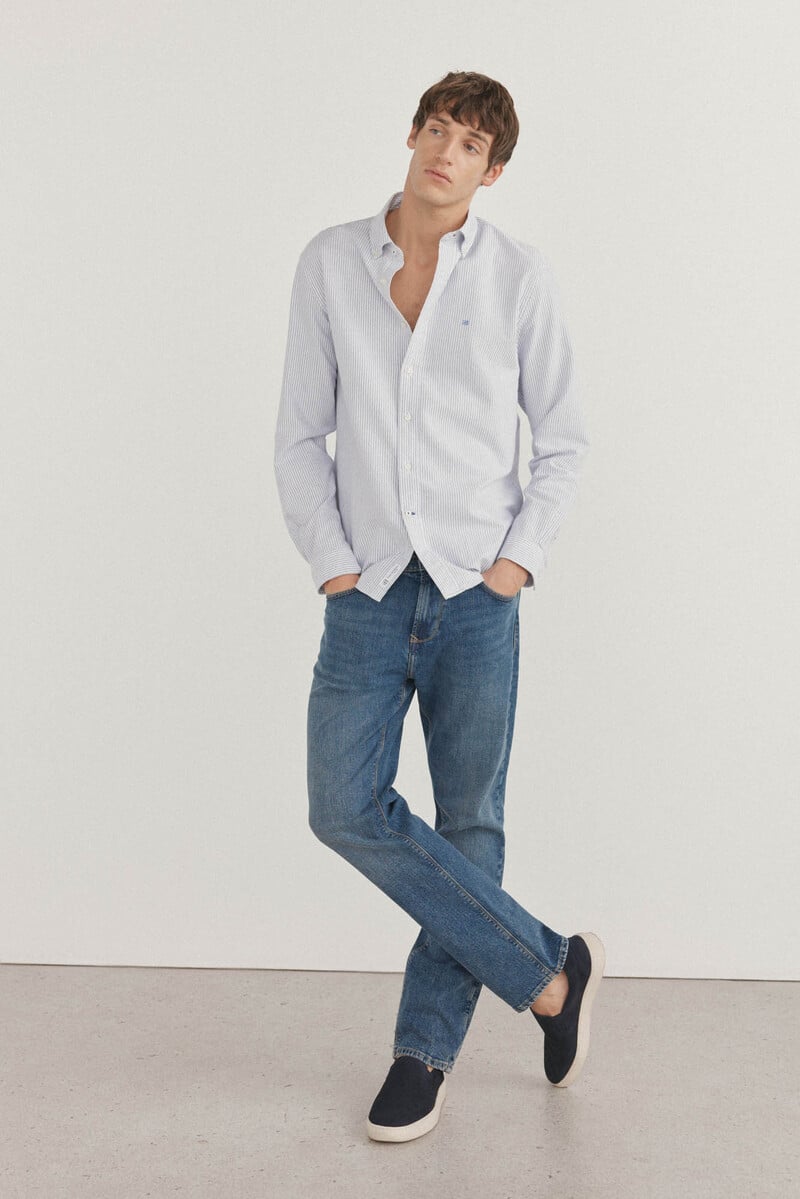 Cortefiel Camisa iconic oxford rayas En línea