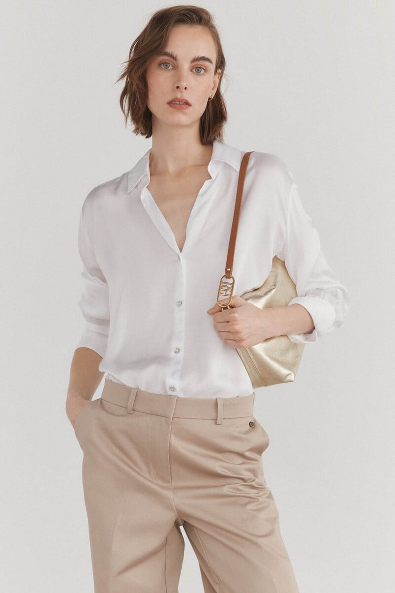 Cortefiel Blusa satén fluida