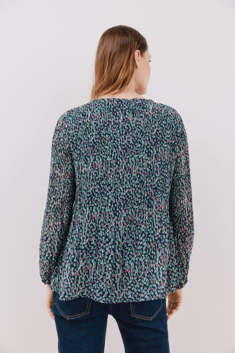 Cortefiel Blusa plisada escote pico Rebajas baratas