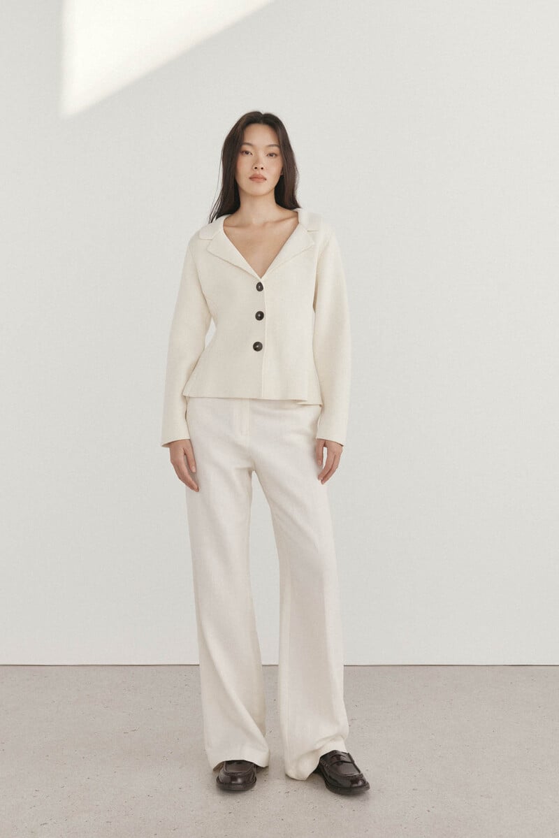 Cortefiel Blazer de punto cuello solapa