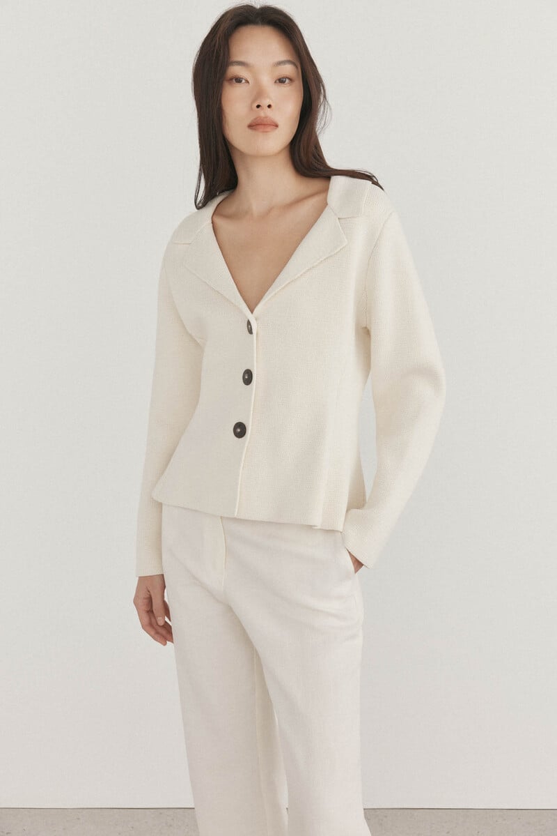 Cortefiel Blazer de punto cuello solapa Rebajas top