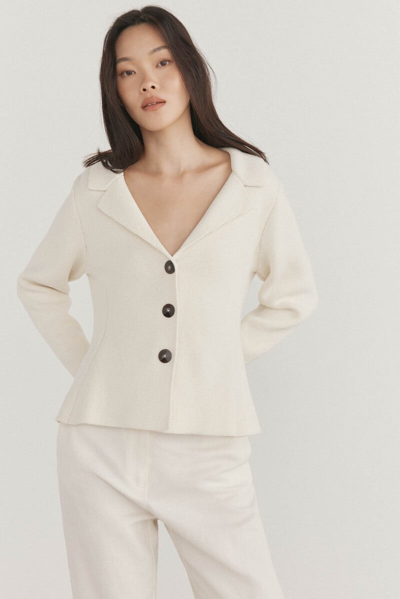 Cortefiel Blazer de punto cuello solapa Rebajas top