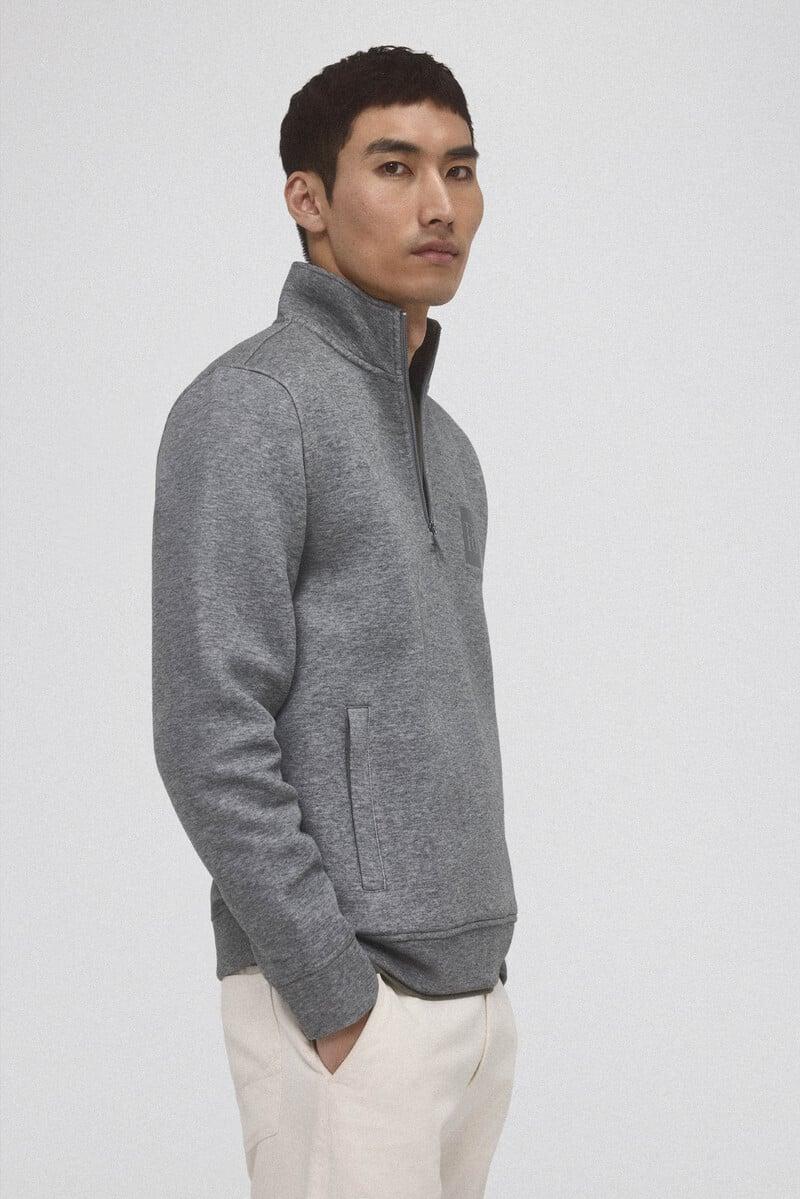 Cortefiel Sudadera cuello cremallera tejido técnico Grandes descuentos