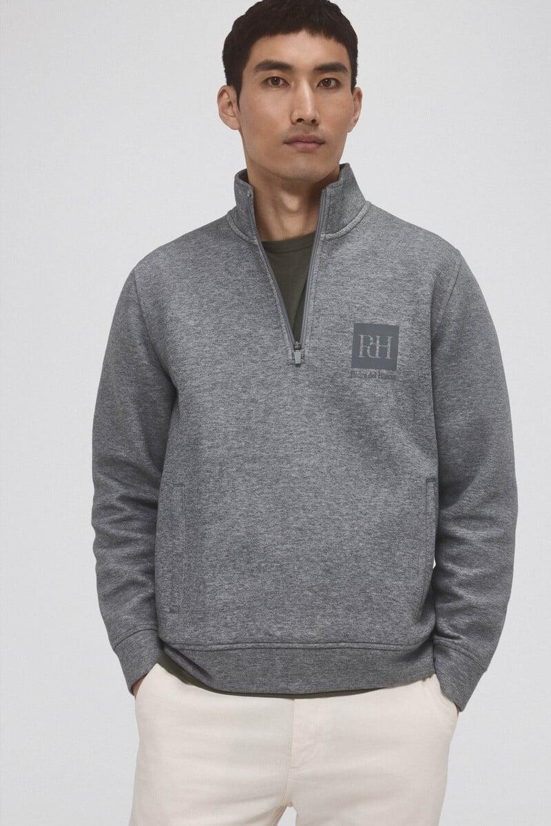 Cortefiel Sudadera cuello cremallera tejido técnico Grandes descuentos