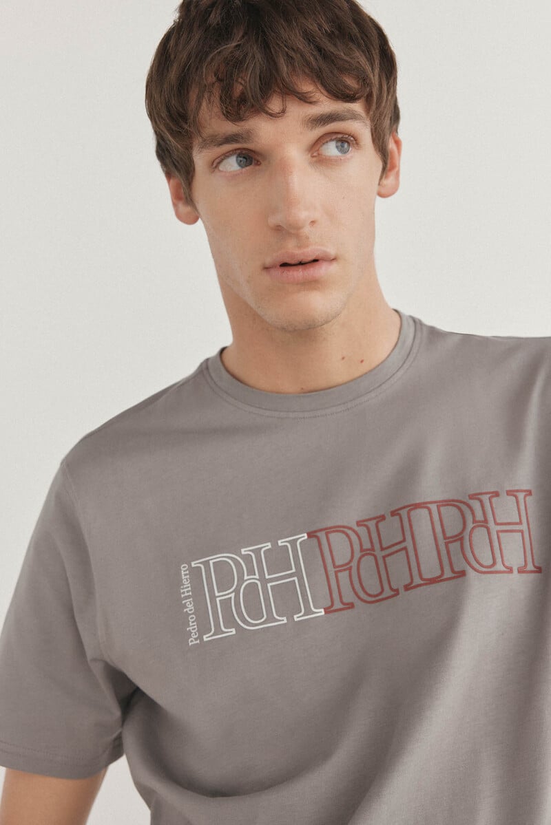 Cortefiel Camiseta logos estampados