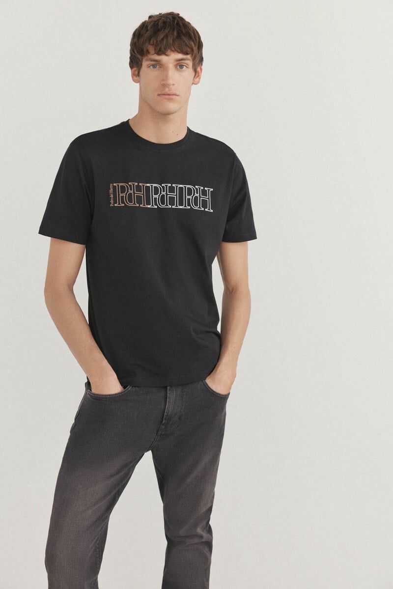 Cortefiel Camiseta logos estampados Liquidación