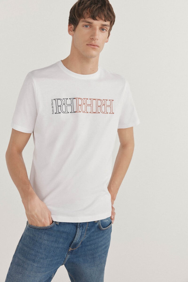 Cortefiel Camiseta logos estampados Libre de impuestos
