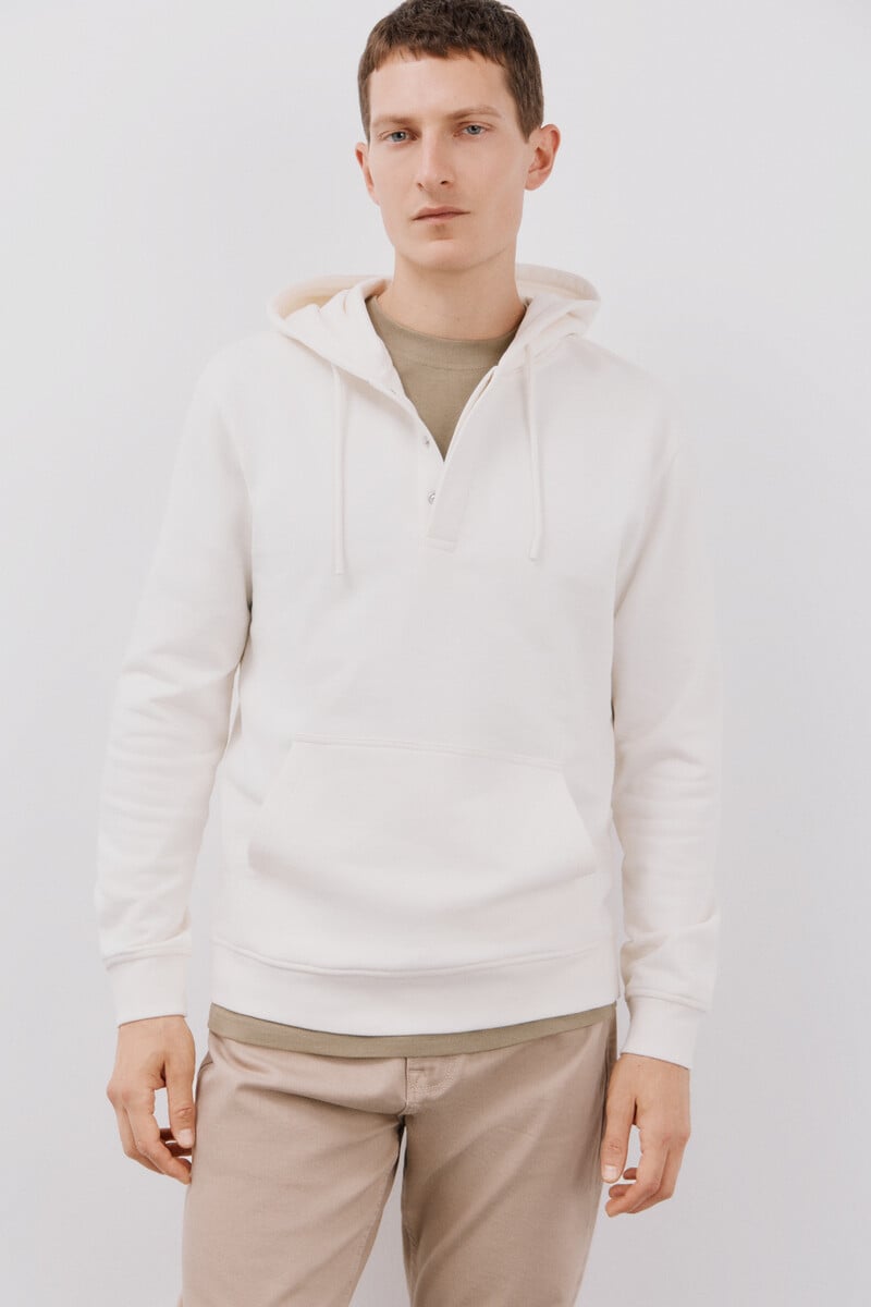 Cortefiel Sudadera capucha con botones Oferta exclusiva