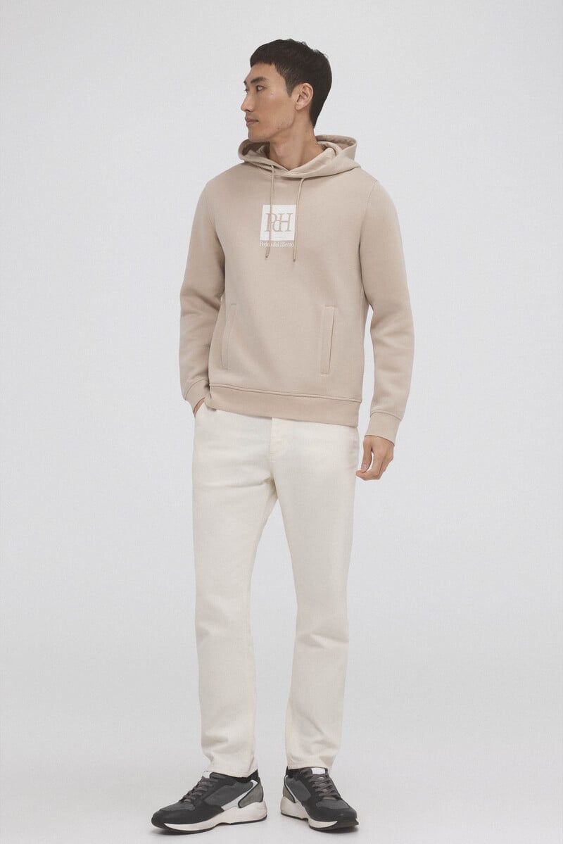 Cortefiel Sudadera capucha con logo Envío internacional gratuito