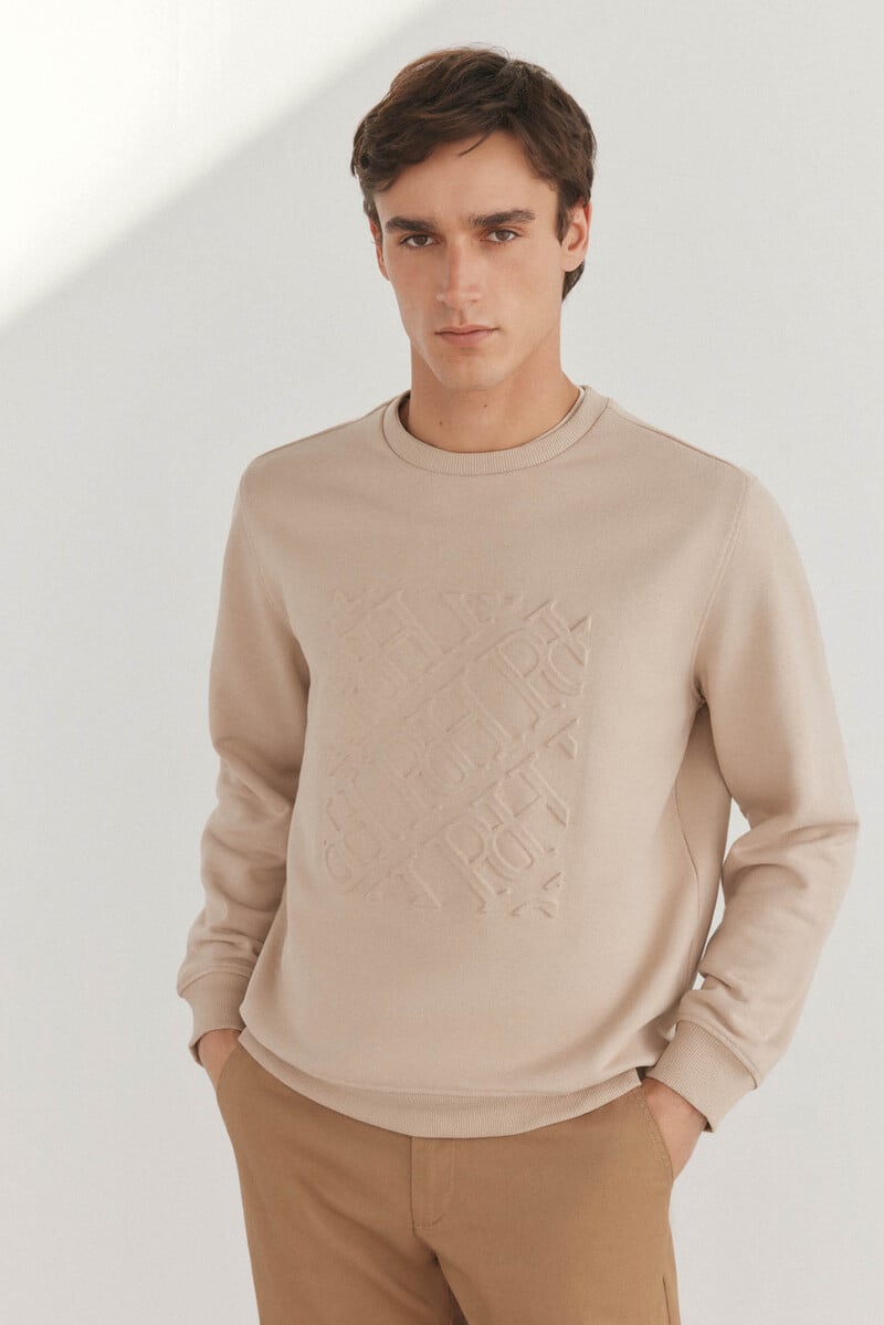 Cortefiel Sudadera logo cuello caja Ofertas especiales